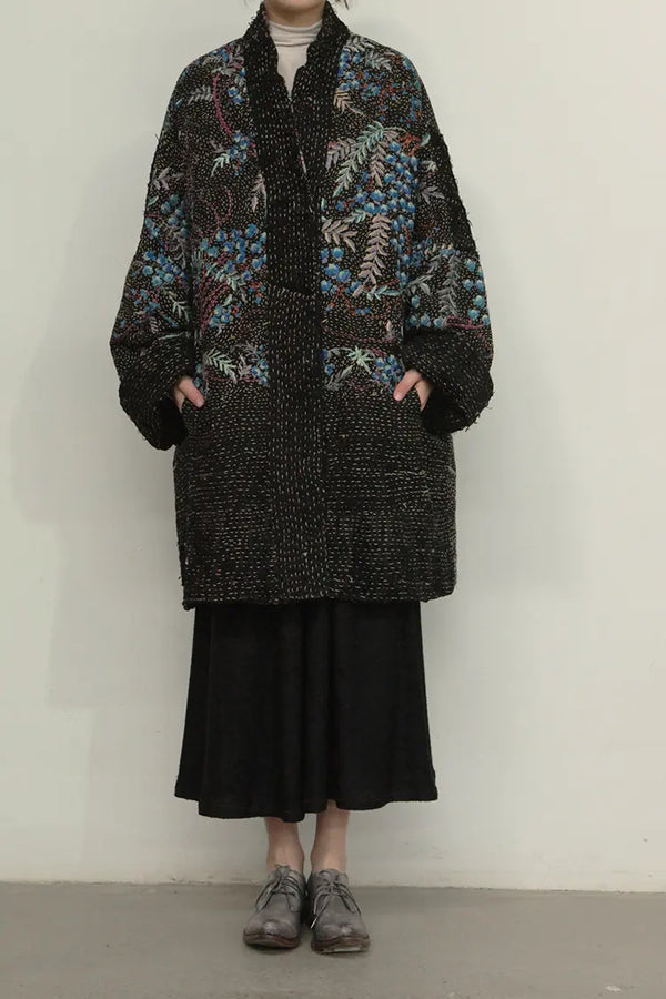 By Walid Basma coat black 1700220WW SS21